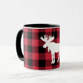 ホワイトムースレッドバッファローチェックマグ マグカップ (正面左)
