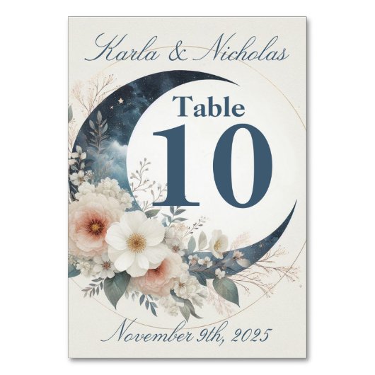 ホワイトムーンフラワー結婚ズ テーブルナンバー (正面)