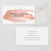 ホワイトメイクアップアーティス縁どトがブラッシュされたホットピンク 名刺 (正面/裏面)