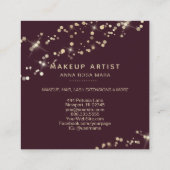 *~*ホワイトメイクアップブルゴーニュ唇金ゴールド紙吹雪 スクエア名刺 (裏面)