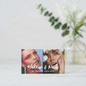 ホワイトメイクアップ&爪、 ネイルホワイトスクリプト2枚 名刺 (スタンド正面)