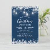 ホワイトメイソンジャールライツスノーフレークスクリスマスパーティー 招待状 (スタンド正面)