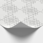 ホワイトメタリックシルバーグレー六角ジオメトリ ラッピングペーパー (角)