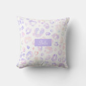 ホワイトメタリックヒョウ模様 クッション (正面)