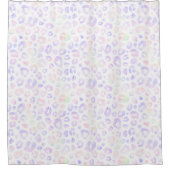 ホワイトメタリックヒョウ模様 シャワーカーテン (正面)