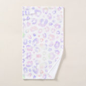 ホワイトメタリックヒョウ模様 バスタオルセット (ハンドタオル)