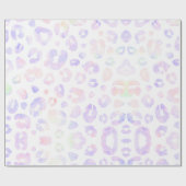 ホワイトメタリックヒョウ模様 ラッピングペーパー (フラット)