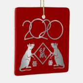 ホワイトメタルラット2020年 セラミックオーナメント (右)