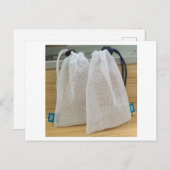 ホワイトメッシュバッグフルーツメッシュバッグロゴプリントメッシュバッグ ポストカード (正面/裏面)