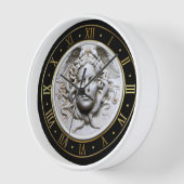 ホワイトメドゥーサゴルゴンギリシャ女神の壁時計 壁時計 (傾斜)