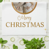 ホワイトメモダンリークリスマス最高のキッチンのタオル キッチンタオル (折り畳み)