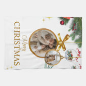 ホワイトメモダンリークリスマス最高のキッチンのタオル キッチンタオル (横)