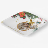 ホワイトメモダンリークリスマス9"スクエア紙プレート ペーパープレート (傾斜あり)