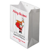 ホワイトメリークリスマスアフリカンアメリカンサンタクロース ミディアムペーパーバッグ (正面アングル)