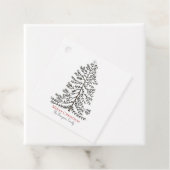 ホワイトメリークリスマスクリスマスツリーギフトラベル フェイバータグ (インサイチュ)