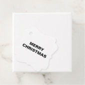 ホワイトメリークリスマスシンプルメッセージカード フェイバータグ (インサイチュ)