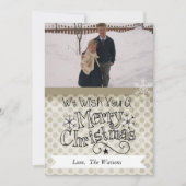 ホワイトメリークリスマスフォトカードの上のクレイドット シーズンカード (正面)