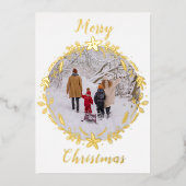 ホワイトメリークリスマスフォトリース1枚 箔シーズンカード (正面)