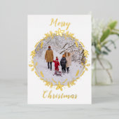 ホワイトメリークリスマスフォトリース1枚 箔シーズンカード (立ち正面)