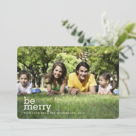 ホワイトメリー・クリスマス2枚の写真カード シーズンカード (スタンド正面)