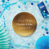 ホワイトメ王室のタル光沢金ゴールド紙プレート ペーパープレート (パーティー)