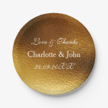 ホワイトメ王室のタル光沢金ゴールド紙プレート