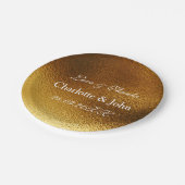 ホワイトメ王室のタル光沢金ゴールド紙プレート ペーパープレート (アングル)