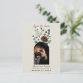 ホワイトモカモダンクリームフローラ保存日 案内ポストカード (スタンド正面)