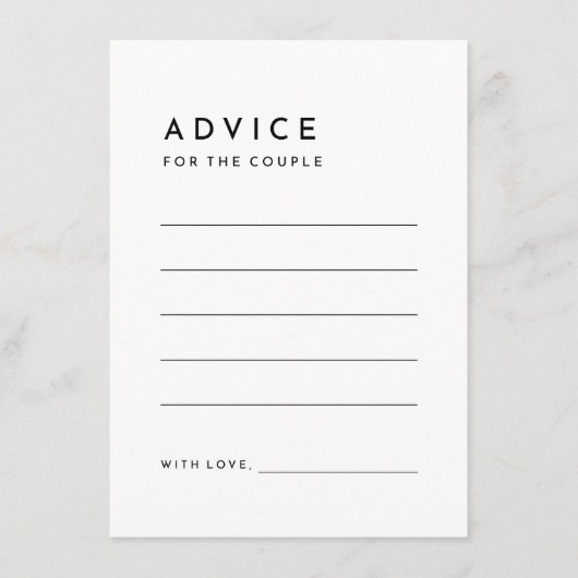 ホワイトモダンのはっきりしたアドバイス・カード アドバイスカード (正面)