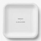 ホワイトモダンはっきりしたの紙プレート ペーパープレート (正面)