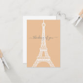 ホワイトモダンエッフェルタワー考えるズ・オブ・ユー カード (正面/裏面インサイチュ)