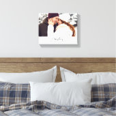 ホワイトモダンカスタムクリスマスフォト キャンバスプリント (インサイチュ (寝室))