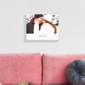 ホワイトモダンカスタムクリスマスフォト キャンバスプリント (インサイチュ (リビング))