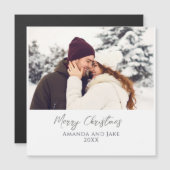 ホワイトモダンカスタムクリスマスメリークリスマスフォト (正面/裏面)