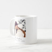 ホワイトモダンカスタムクリスマスメリークリスマスフォト コーヒーマグカップ (正面左)