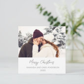 ホワイトモダンカスタムクリスマスメリークリスマスフォト シーズンカード (スタンド正面)