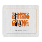 ホワイトモダングラフィティサンクスギビング秋秋 カッティングボード (正面)