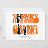 ホワイトモダングラフィティサンクスギビング秋秋 シーズンカード (正面)