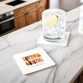 ホワイトモダングラフィティサンクスギビング秋秋 スクエアペーパーコースター