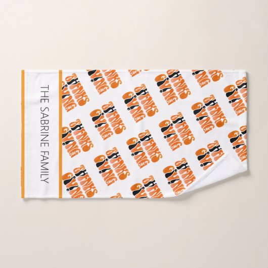 ホワイトモダングラフィティサンクスギビング秋秋 ハンドタオル (ハンドタオル)
