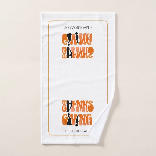 ホワイトモダングラフィティサンクスギビング秋秋 ハンドタオル (ハンドタオル)