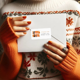 ホワイトモダングラフィティサンクスギビング秋秋 ラベル