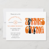 ホワイトモダングラフィティサンクスギビング秋秋 招待状 (正面)