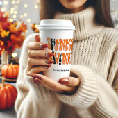 ホワイトモダングラフィティサンクスギビング秋秋 紙コップ