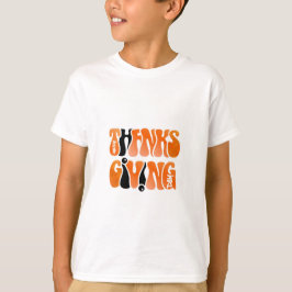 ホワイトモダングラフィティサンクスギビング秋秋 Tシャツ