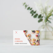 ホワイトモダングルメフードフォトケータリング事業 名刺 (スタンド正面)