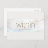 ホワイトモダンシエレガントーシェルストライプ ポストカード (正面/裏面)