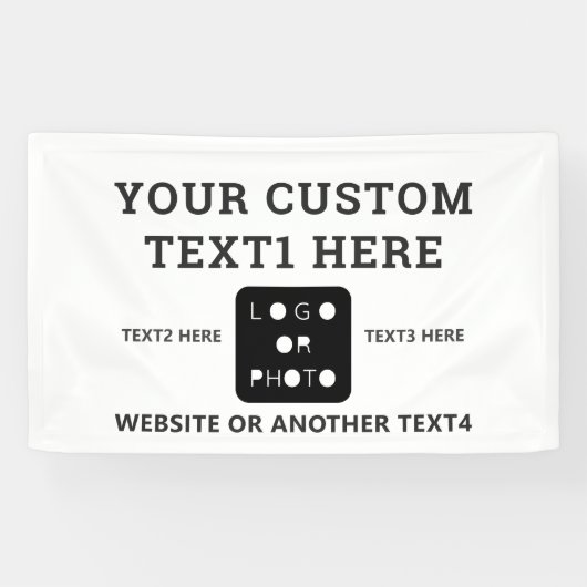 ホワイトモダンシンプルビジネスロゴフォトブランド 横断幕 (横)