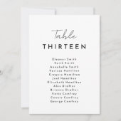 ホワイトモダンスクリプぶら下がったトの座席表カード 招待状 (正面)