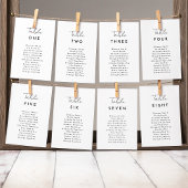 ホワイトモダンスクリプぶら下がったトの座席表カード 招待状